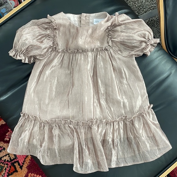 Zara baby girl pink shimmery dress - Picture 2 of 3